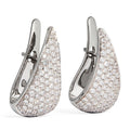 Silver Tone Pavé Teardrop Huggie Earrings With Hinged Backs view 2