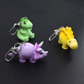 Miniature Dinosaur and Rhinoceros Resin Clip Keychains view 3