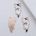 Gold Tone Long Cat Enamel Charms in Four Coat Colors view 4