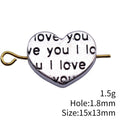 I Love You Heart Metal Bead in Antique Silver Tone view 3