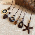 Brown Cord Pendant Necklaces in Six Natural Shapes view 4