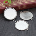 Double Loop Round Alloy Cabochon Trays in Four Finishes view 8