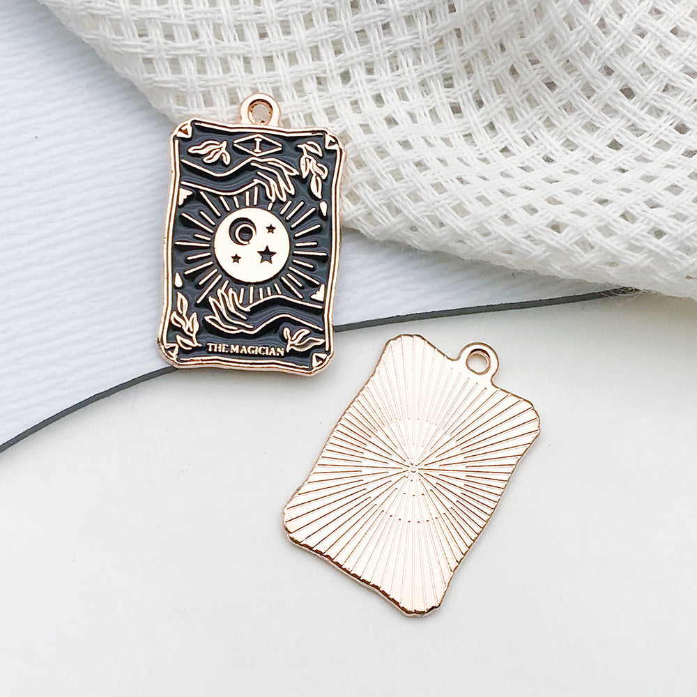 Vintage Zinc Alloy Dark Tarot Card Charm Pendants for DIY Necklace Earrings Keychain