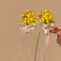 Artificial Flower Lace Ribbon Duckbill Hair Clips Blue Yellow view 2