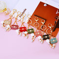 Crystal Mini Handbag Keychains with Pearl and Flower Dangles in Eight Options view 2