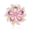 Flower Crystal Two Designs Metal Brooch Pin 4.5 cm view 6