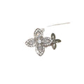 Zircon Flower Open Rings Silver And Gold Two Tones view 5