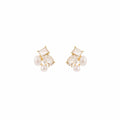 Irregular Pearl Look Cluster Statement Stud Earrings view 5