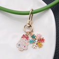 Pink Christmas Tree and Multicolor Snowflake Enamel Keychain view 4