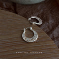 Silver-Tone Openwork Filigree Circular Hoop Earrings Pair view 1