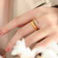 Open Wrap Rhinestone Tip Rings Gold Steel Multicolor view 8