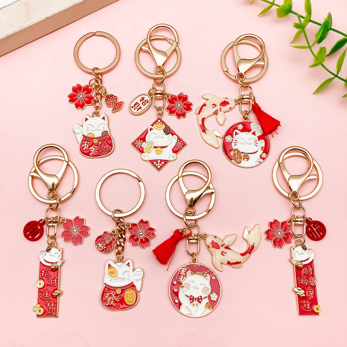 Cat Charm Keychains in 16 Pictured Variations for Bags and Keys