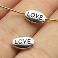 10x6mm 0.7g Antique Silver Zinc Alloy LOVE Letter Loose Metal Beads for Bracelet Jewelry Making