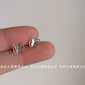 Silver Mini Openwork Butterfly Stud Earrings Hollow Pair view 2