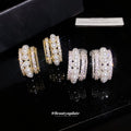 Faux Pearl Crystal Clip Earrings in Two Tones with Crystal Accents view 2