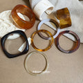Resin Amber Ivory Bangles Cuffs Assorted Styles 6 Ways view 4