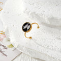 Gold Open Dried Flower Resin Cabochon Rings Eleven Styles view 2