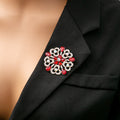 Crystal Look Floral Swirl Round Statement Brooches view 8