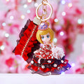 Jeweled Dark Theme Doll Keychains in Four Distinct Character Styles view 3