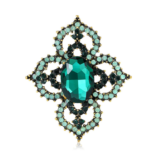 Baroque Oval Gem brooch displayed at a slight angle