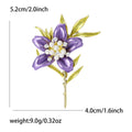 Enamel Lily Flower Brooch Pearl Center Gold Leaves Three Colors view 6