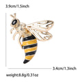 Striped Bee Brooch in Silver or Gold Tone with Crystal Wings view 4