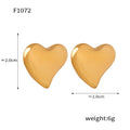 Heart Stud And Hoop Earrings Gold Steel Two-Tone Metal Styles view 8