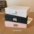 Locking Compartment Jewelry Storage Box Organizer Case view 2