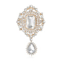 Crystal Pendant Brooch Decorative Metal Pin For Jackets And Lapels view 3