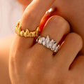 Irregular Flame Spike Band Ring Gold Steel Titanium Finish view 3