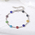 Gold and Silver Tone Evil Eye Link Chain Bracelets in Five Designs view 4