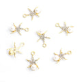 Pearl Starfish Alloy Charm Pendants in Gold and Silver Tones view 6