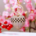 Pearl Band Crystal Heart Keychains in Eleven Plain Color Options view 11