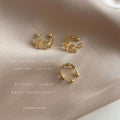 Gold Textured Leaf Branch Ear Cuff Clip No Piercing view 4