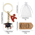 Graduation Cap Diploma A Plus Enamel Key Ring Gold view 2