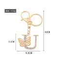 Rhinestone Butterfly Letter Keychain Gold Tone A to Z view 3