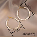 Two Tone Irregular Hoop Earrings in Red and Ivory Enamel view 4