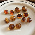 Amber Brown Resin Stud Earrings In Three Shapes Jewelry view 3