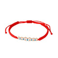 Red Woven Cord Five Butterfly Evil Eye Adjustable Bracelets view 5