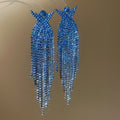 Long Crystal Fringe Earrings in Five Bright Colors view 2