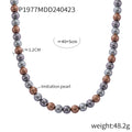 Imitation Pearl Bead Necklace White Gray Mixed 8 10 12mm view 12