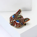 Enamel Fox Head Brooch Rhinestone Eyes Four Color Styles view 3