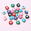 Heart-Shaped Enamel Evil Eye Charms in Eight Colors and Mix view 4