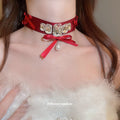 Ribbon Crystal Feather Choker In Three Colors With Decorative Metal Details view 3