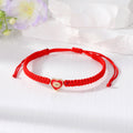 Red Woven Cord Small Heart Evil Eye Adjustable Bracelets view 7