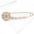 Floral Safety Pin Brooch In 2 Styles With Polished Metal And Decorative Details view 4