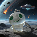 Glow-in-the-Dark Green-Eyed Alien Figure Keychains in Seven Poses view 6