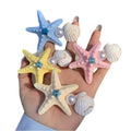 Starfish Shell Pearl Hair Clips Purple Blue Mint Green view 5