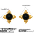 Black Cabochon Cross Pendant Necklace And Stud Earrings view 8