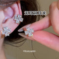 Crystal Flower Earrings In Stud And Clip On Styles view 1